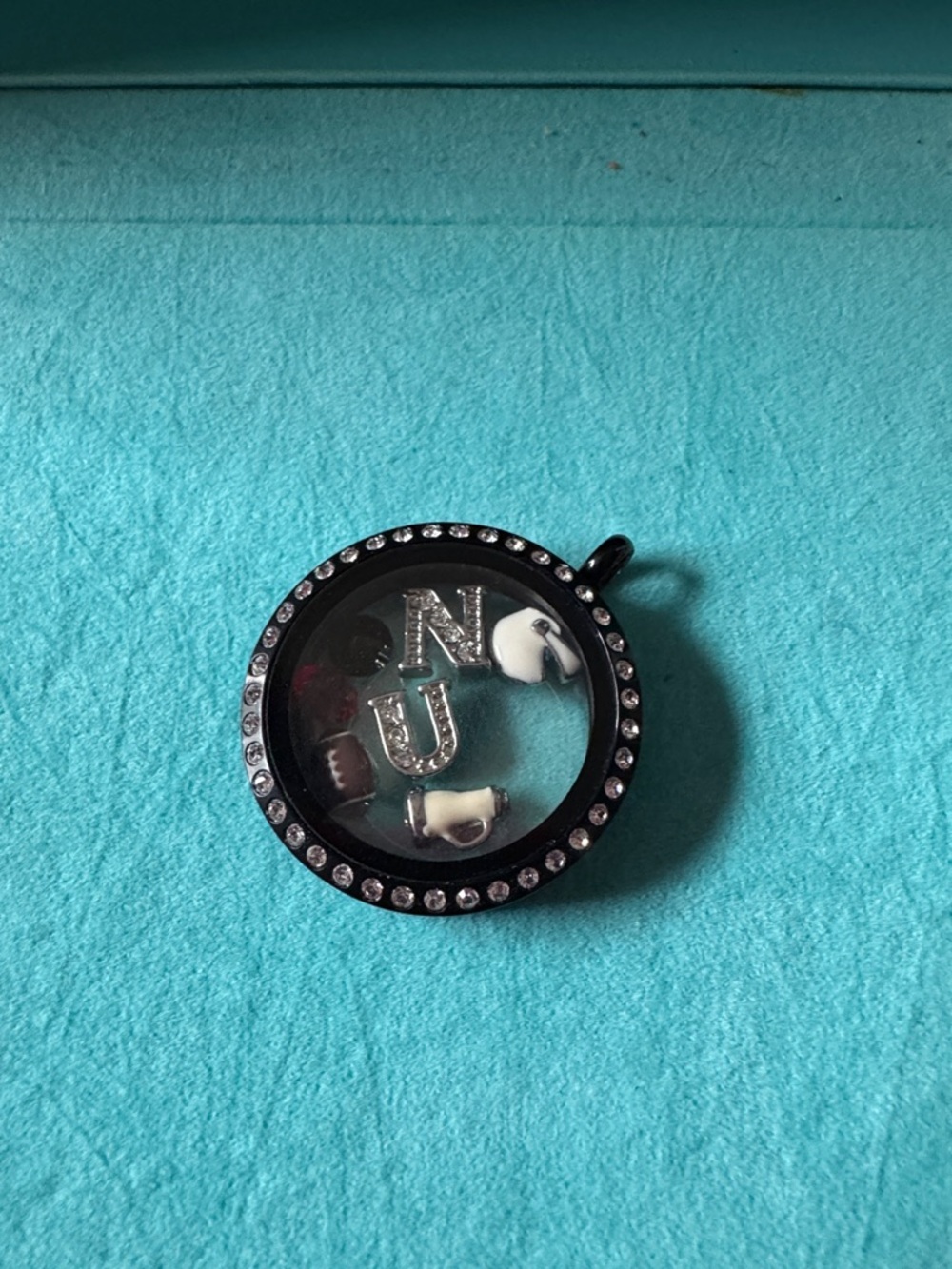 Origami Owl Black Floating Locket with Letter Charms